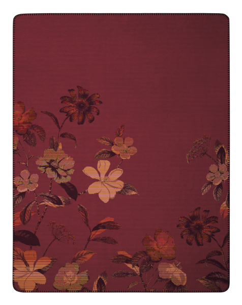 Biederlack Wohn- und Kuscheldecke 'Velvet Bloom' 150 x 200 cm Rot